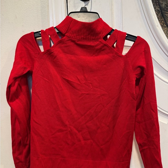 Fashion Nova Red Off-the-Shoulder Sweater - Picture 5 of 6